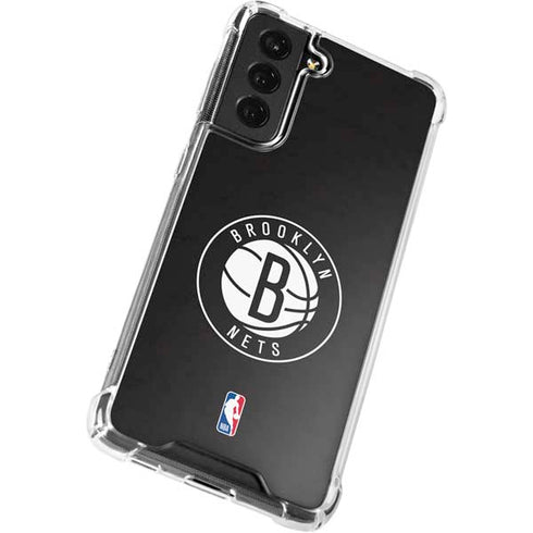 NBA Brooklyn Nets Distressed Galaxy S21 FE Clear Case